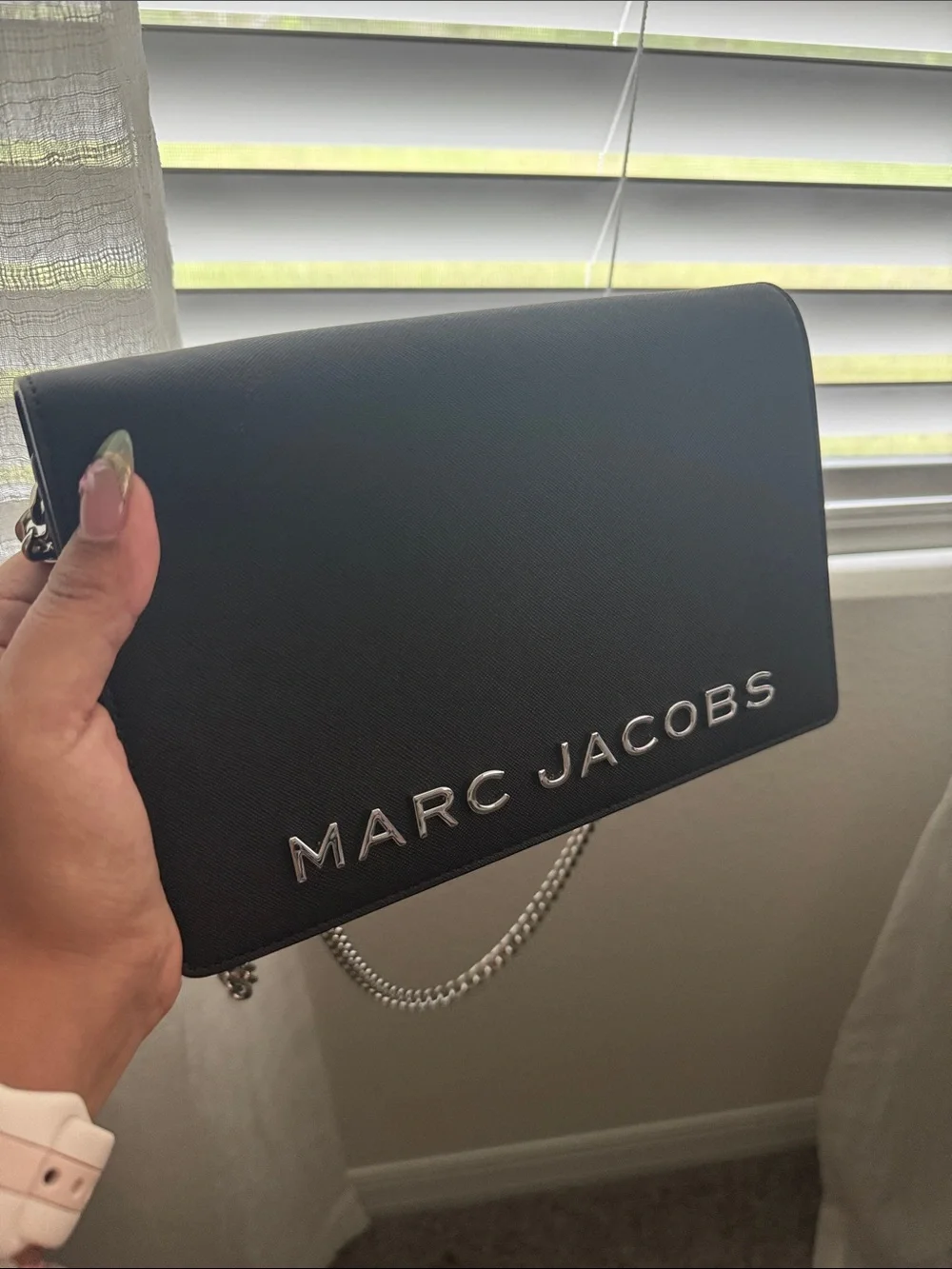 Marc Jacobs Black Crossbody Bag with Silver Logo